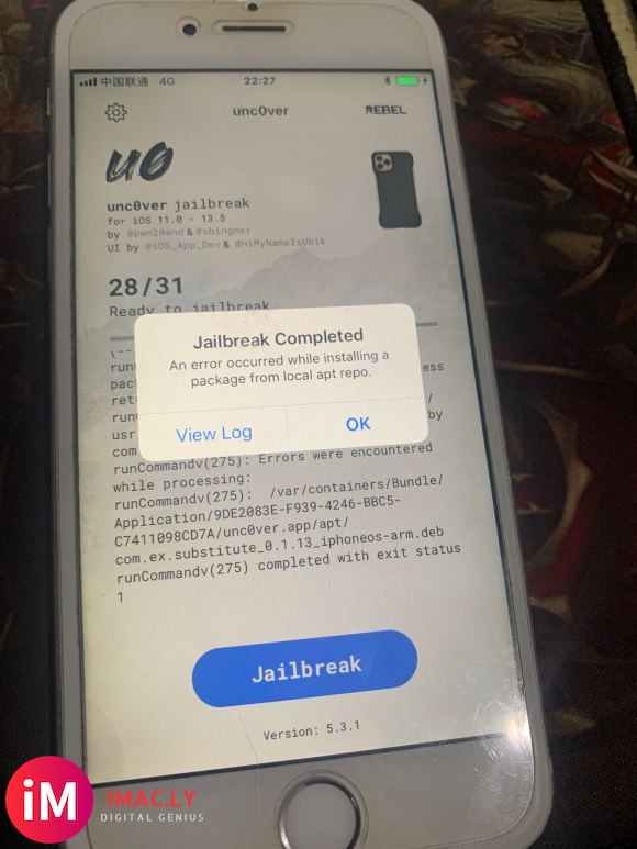 Un越狱一直卡28,安装cydia失败大家遇到过没-1.jpg