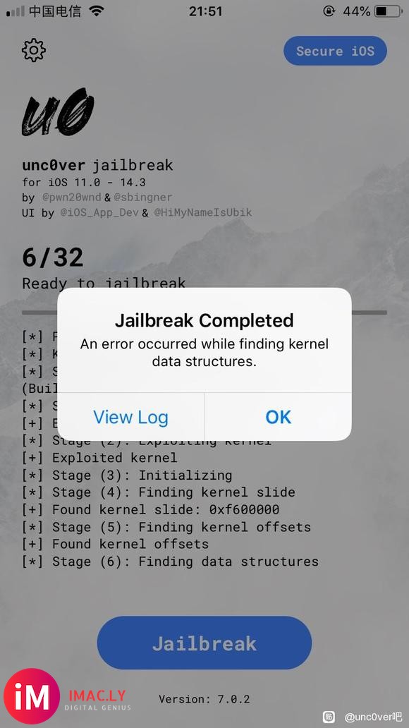 Unc0ver7.02越狱卡在第六步-2.jpg