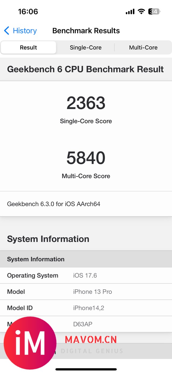 17.6RC，13Pro，Geekbench6跑分-1.jpg