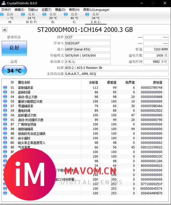 ST3000 DM001 固件CC26 目前30837小时 放在机箱内当仓库-4.jpg