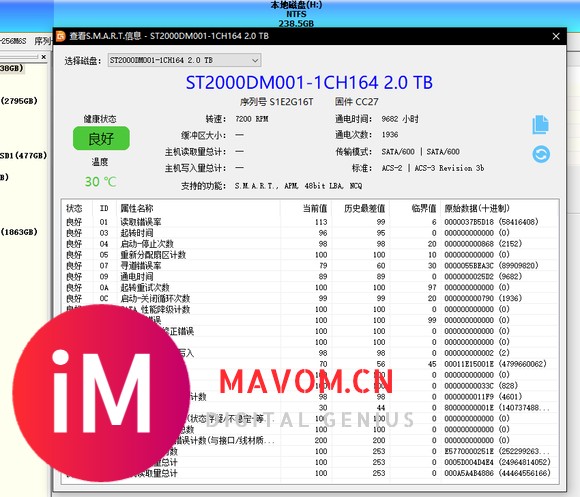 ST3000 DM001 固件CC26 目前30837小时 放在机箱内当仓库-2.jpg