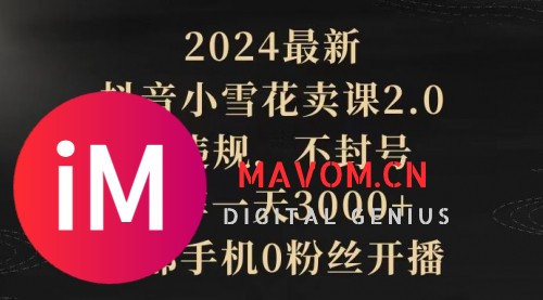 2024最新抖音小雪花卖课2.0 不违规 不封号 矩阵一天3000+-1.jpg